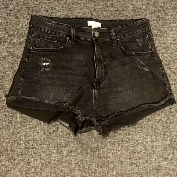 H&M Pants - H&M Black Distressed Jean Cutoff Shorts